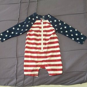 Patriotic Stars and Stripes Baby Romper